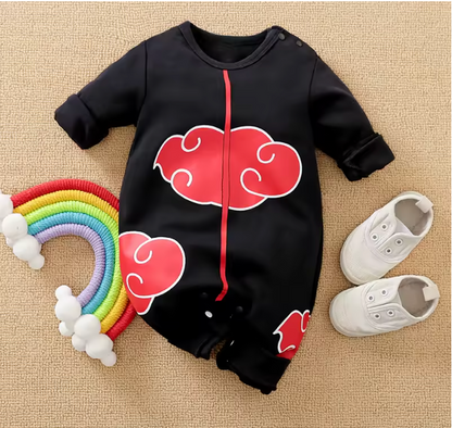 TinyVerse Red Clouds baby bodysuit